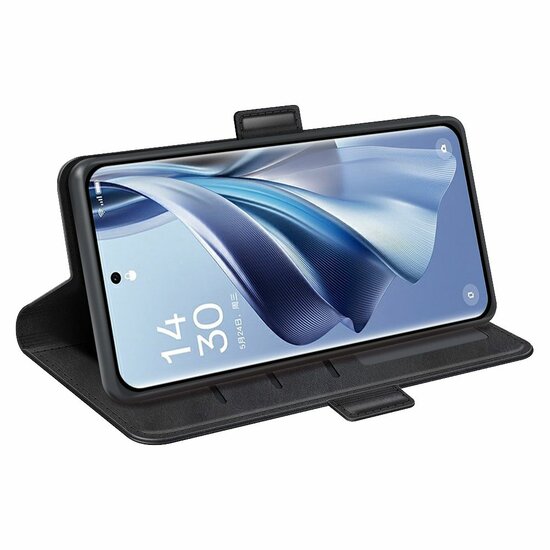 Oppo Reno10 / Reno10 Pro Hoesje - MobyDefend Luxe Wallet Book Case (Sluiting Zijkant) - Zwart