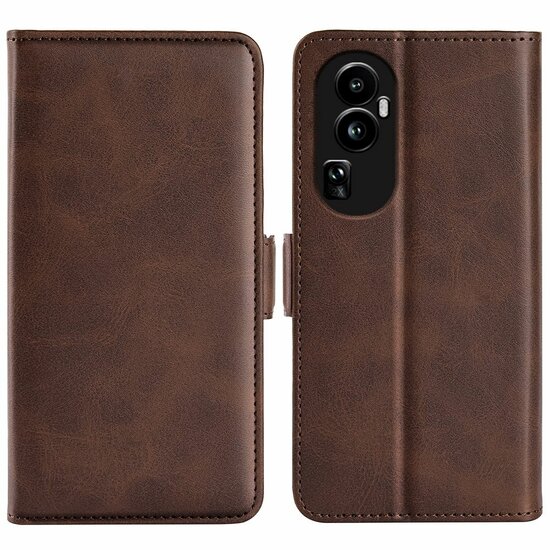 Oppo Reno10 / Reno10 Pro Hoesje - MobyDefend Luxe Wallet Book Case (Sluiting Zijkant) - Bruin