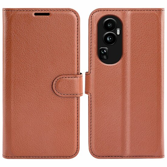 Oppo Reno10 / Reno10 Pro Hoesje - MobyDefend Kunstleren Wallet Book Case (Sluiting Voorkant) - Bruin