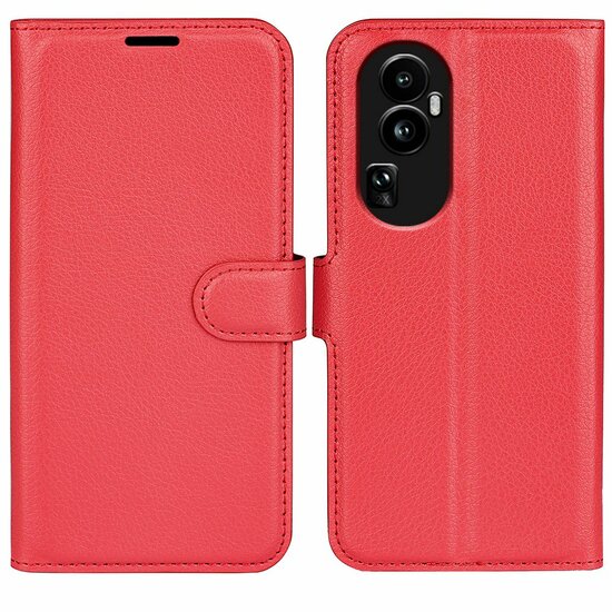 Oppo Reno10 / Reno10 Pro Hoesje - MobyDefend Kunstleren Wallet Book Case (Sluiting Voorkant) - Rood