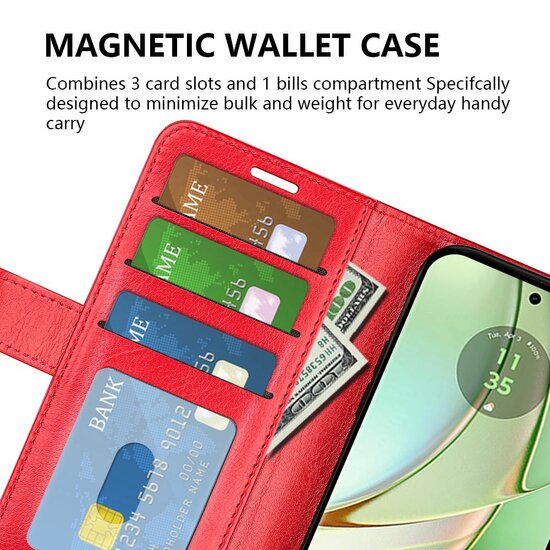 Motorola Edge 40 Hoesje - MobyDefend Wallet Book Case (Sluiting Achterkant) - Zwart