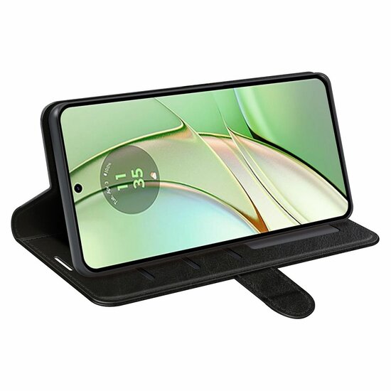 Motorola Edge 40 Hoesje - MobyDefend Wallet Book Case (Sluiting Achterkant) - Zwart