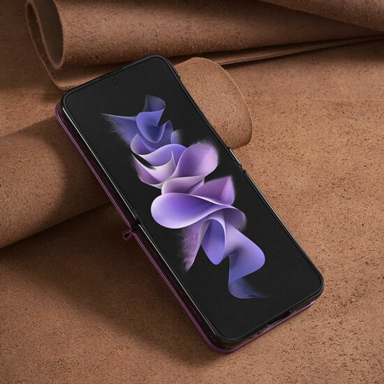 Samsung Galaxy Z Flip 5 Hoesje, MobyDefend Vouwbare Backcover, Paars