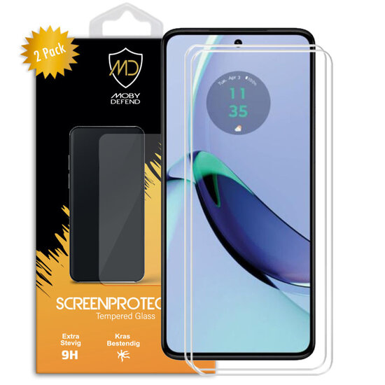 2-Pack Motorola Moto G84 Screenprotectors - MobyDefend Case-Friendly Screensavers - Gehard Glas
