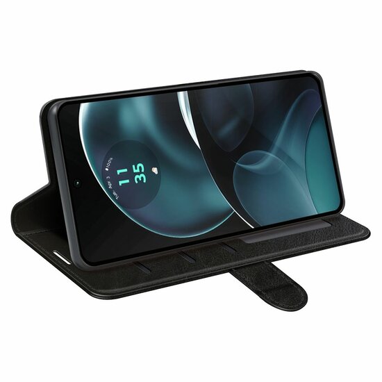Motorola Moto G14 Hoesje - MobyDefend Wallet Book Case (Sluiting Achterkant) - Zwart