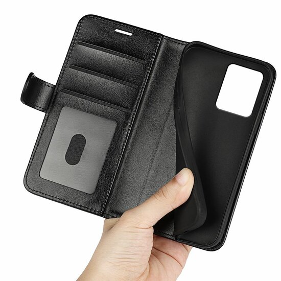 Motorola Moto G14 Hoesje - MobyDefend Wallet Book Case (Sluiting Achterkant) - Zwart