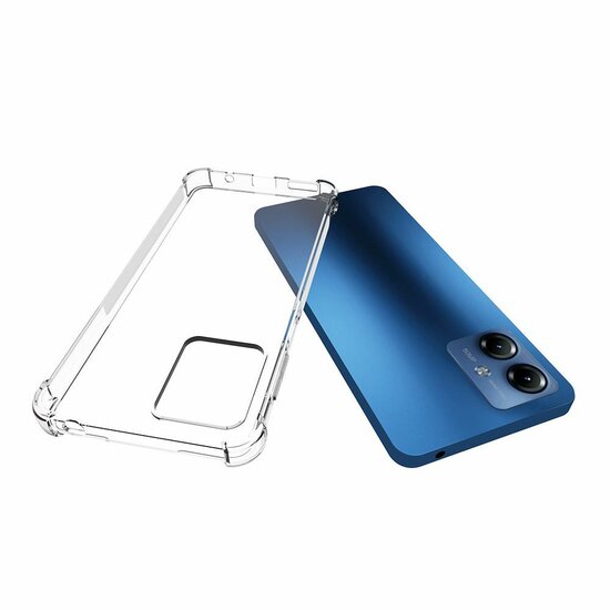 Motorola Moto G14 Hoesje - MobyDefend Transparante Shockproof TPU Backcover - Verstevigde Hoeken - Volledig Doorzichtig