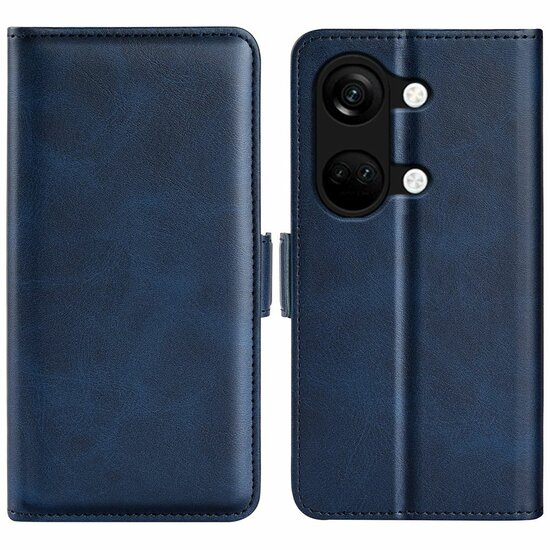 OnePlus Nord 3 Hoesje, MobyDefend Luxe Wallet Book Case (Sluiting Zijkant), Blauw