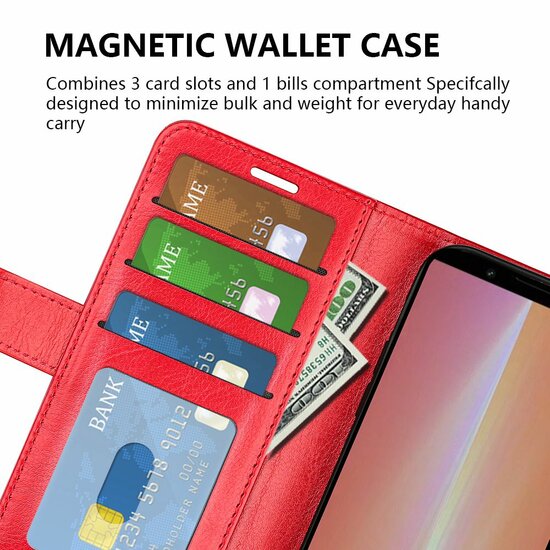 Sony Xperia 5 V Hoesje, MobyDefend Wallet Book Case (Sluiting Achterkant), Bruin
