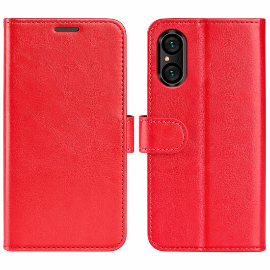 Sony Xperia 5 V Hoesje, MobyDefend Wallet Book Case (Sluiting Achterkant), Rood