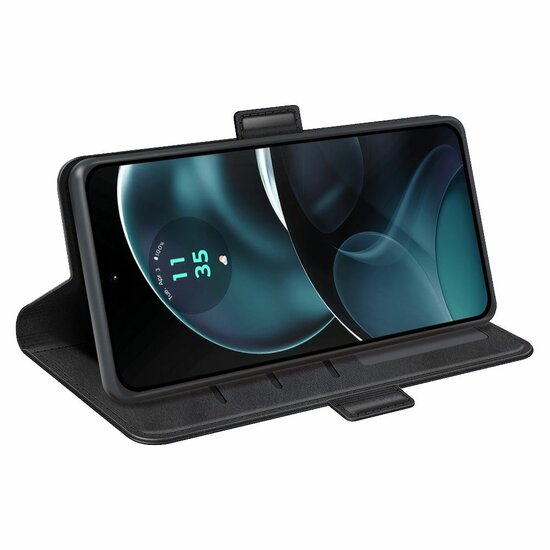 Motorola Moto G14 Hoesje - MobyDefend Luxe Wallet Book Case (Sluiting Zijkant) - Zwart