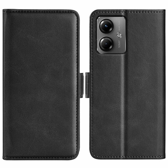 Motorola Moto G14 Hoesje - MobyDefend Luxe Wallet Book Case (Sluiting Zijkant) - Zwart