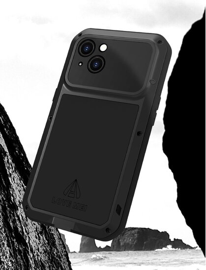 iPhone 15 Hoes - Love Mei Metalen Case - Extreme Protection - Groen