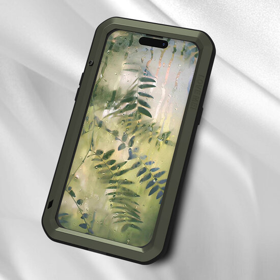 iPhone 15 Plus Hoes - Love Mei Metalen Case - Extreme Protection - Zwart