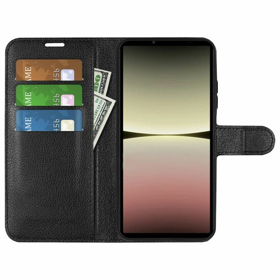 Sony Xperia 5 V Hoesje - MobyDefend Kunstleren Wallet Book Case (Sluiting Voorkant) - Zwart