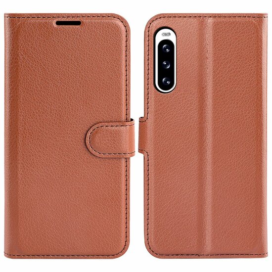 Sony Xperia 5 V Hoesje, MobyDefend Kunstleren Wallet Book Case (Sluiting Voorkant), Bruin