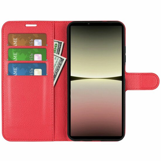 Sony Xperia 5 V Hoesje - MobyDefend Kunstleren Wallet Book Case (Sluiting Voorkant) - Rood