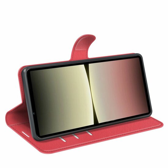 Sony Xperia 5 V Hoesje - MobyDefend Kunstleren Wallet Book Case (Sluiting Voorkant) - Rood