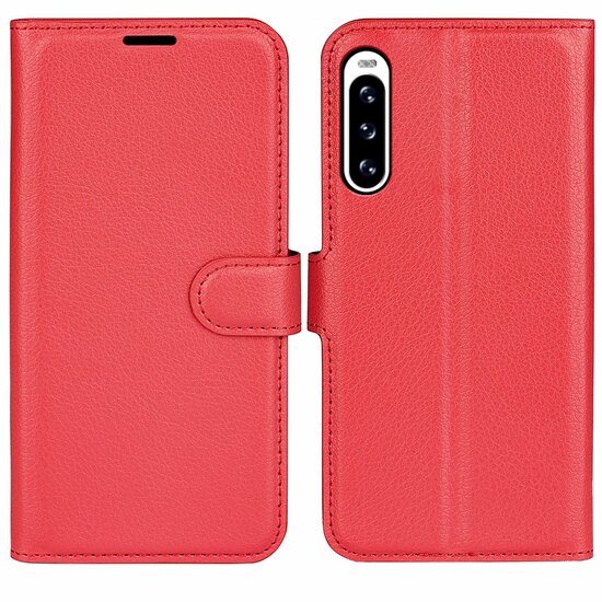Sony Xperia 5 V Hoesje - MobyDefend Kunstleren Wallet Book Case (Sluiting Voorkant) - Rood