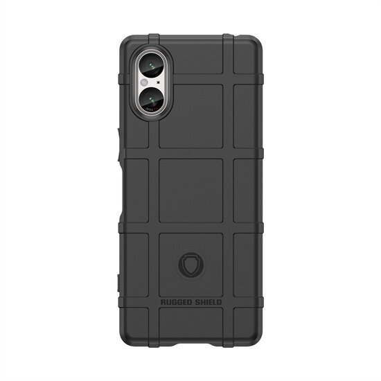 Sony Xperia 5 V Hoesje - Mobydefend Rugged Shield TPU Backcover - Zwart
