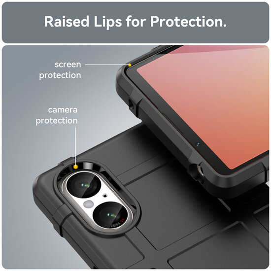 Sony Xperia 5 V Hoesje - Mobydefend Rugged Shield TPU Backcover - Groen