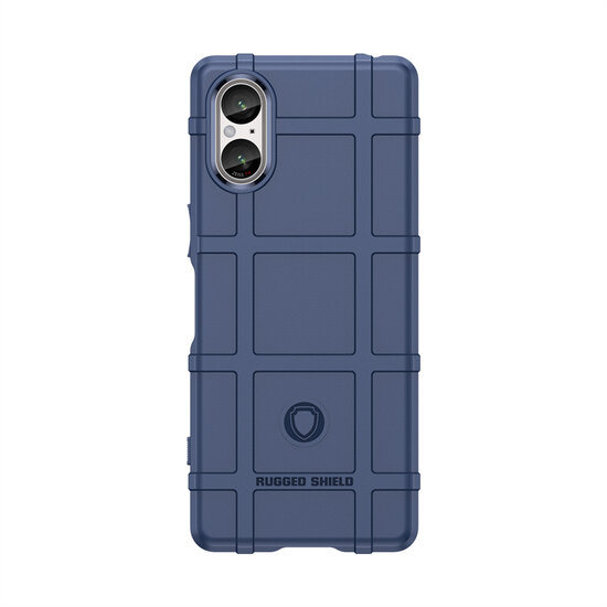 Sony Xperia 5 V Hoesje - Mobydefend Rugged Shield TPU Backcover - Blauw