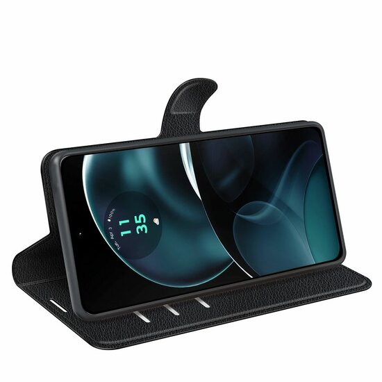 Motorola Moto G14 Hoesje - MobyDefend Kunstleren Wallet Book Case (Sluiting Voorkant) - Zwart
