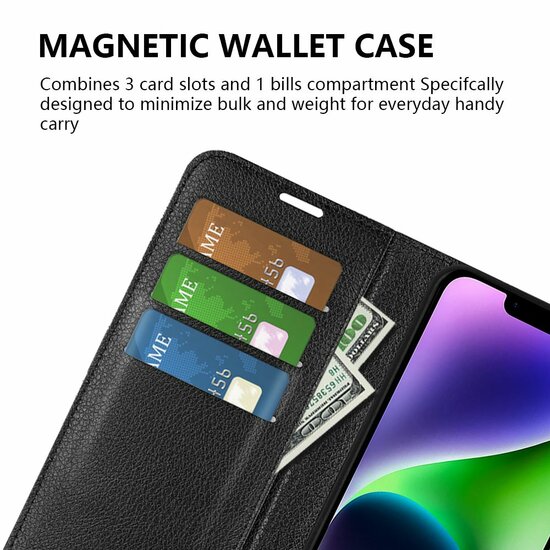 iPhone 15 Hoesje - MobyDefend Kunstleren Wallet Book Case (Sluiting Voorkant) - Zwart
