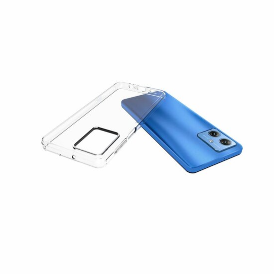 Motorola Moto G54 Hoesje, MobyDefend Transparante TPU Gelcase, Volledig Doorzichtig