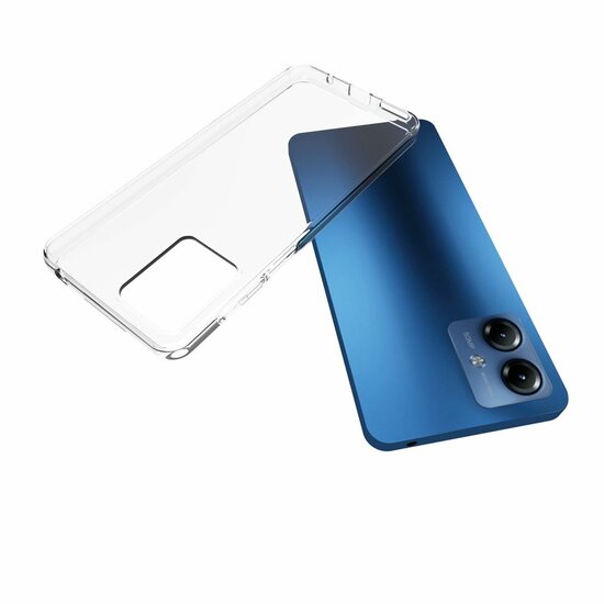 Motorola Moto G14 Hoesje, MobyDefend Transparante TPU Gelcase, Volledig Doorzichtig