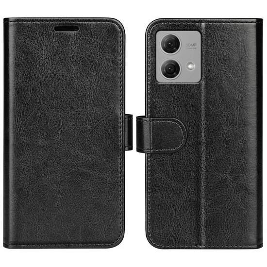 Motorola Moto G84 Hoesje, MobyDefend Wallet Book Case (Sluiting Achterkant), Zwart