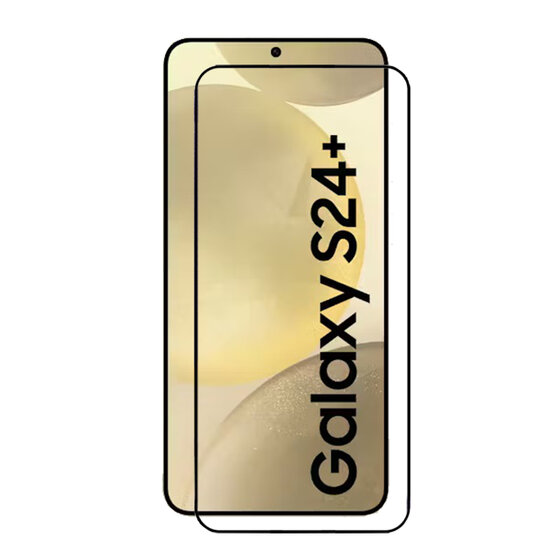 2-Pack Samsung Galaxy S24 Plus (S24+) Screenprotectors - MobyDefend Screensavers Met Zwarte Randen - Gehard Glas 