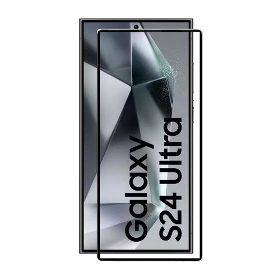 2-Pack Samsung Galaxy S24 Ultra Screenprotectors - MobyDefend Screensavers Met Zwarte Randen - Gehard Glas 