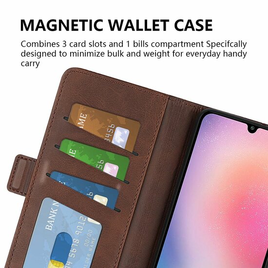 Samsung Galaxy A25 Hoesje, MobyDefend Luxe Wallet Book Case (Sluiting Zijkant), Zwart