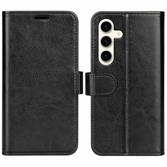 Samsung Galaxy S24 Plus (S24+) Hoesje, MobyDefend Wallet Book Case (Sluiting Achterkant), Zwart