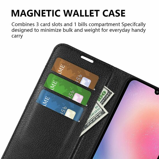 Samsung Galaxy A25 Hoesje, MobyDefend Kunstleren Wallet Book Case (Sluiting Voorkant), Bruin
