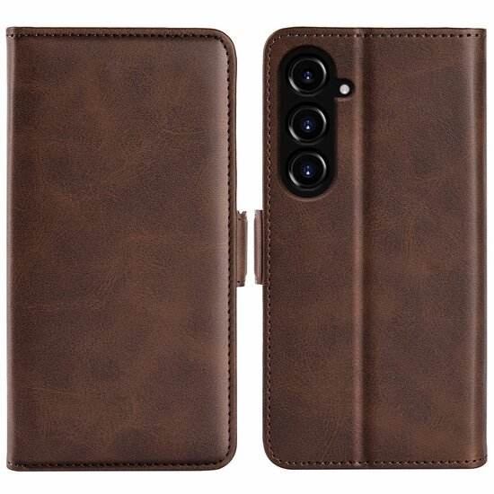Samsung Galaxy S23 FE Hoesje, MobyDefend Luxe Wallet Book Case (Sluiting Zijkant), Bruin