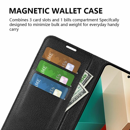 Xiaomi Redmi Note 13 5G Hoesje, MobyDefend Kunstleren Wallet Book Case (Sluiting Voorkant), Zwart