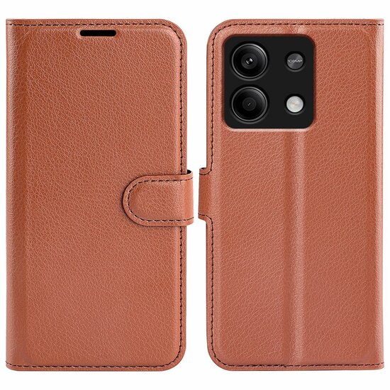 Xiaomi Redmi Note 13 5G Hoesje - MobyDefend Kunstleren Wallet Book Case (Sluiting Voorkant) - Bruin