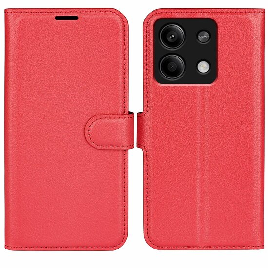 Xiaomi Redmi Note 13 5G Hoesje - MobyDefend Kunstleren Wallet Book Case (Sluiting Voorkant) - Rood