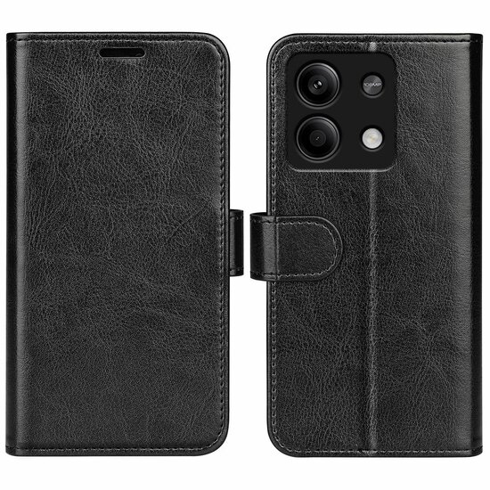 Xiaomi Redmi Note 13 5G Hoesje, MobyDefend Wallet Book Case (Sluiting Achterkant), Zwart