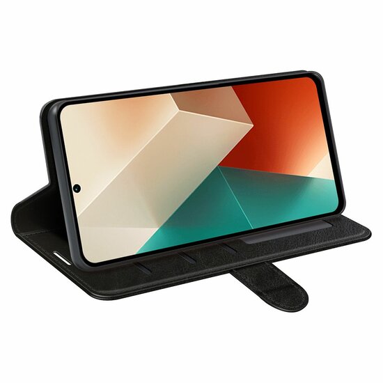 Xiaomi Redmi Note 13 5G Hoesje - MobyDefend Wallet Book Case (Sluiting Achterkant) - Zwart