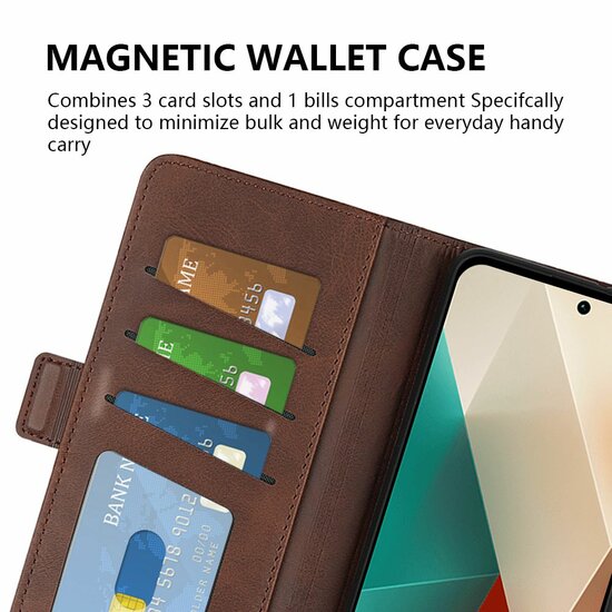 Xiaomi Redmi Note 13 5G Hoesje, MobyDefend Luxe Wallet Book Case (Sluiting Zijkant), Zwart