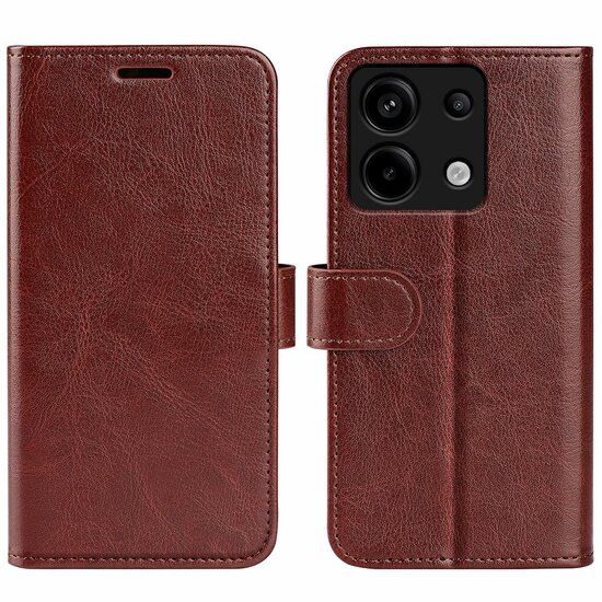 Xiaomi Redmi Note 13 Pro 5G Hoesje, MobyDefend Wallet Book Case (Sluiting Achterkant), Bruin