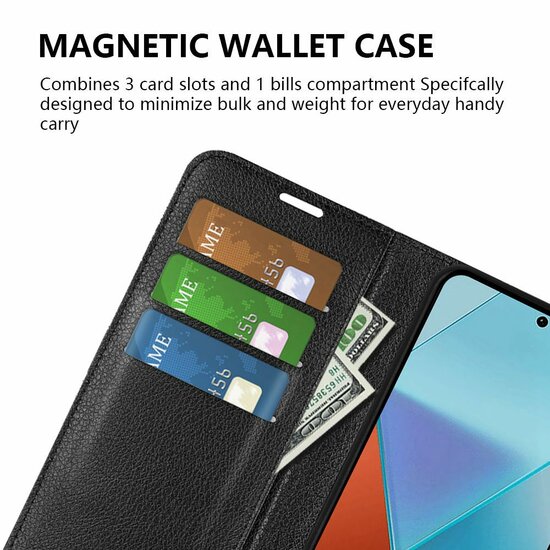 Xiaomi Redmi Note 13 Pro 5G Hoesje, MobyDefend Kunstleren Wallet Book Case (Sluiting Voorkant), Zwart