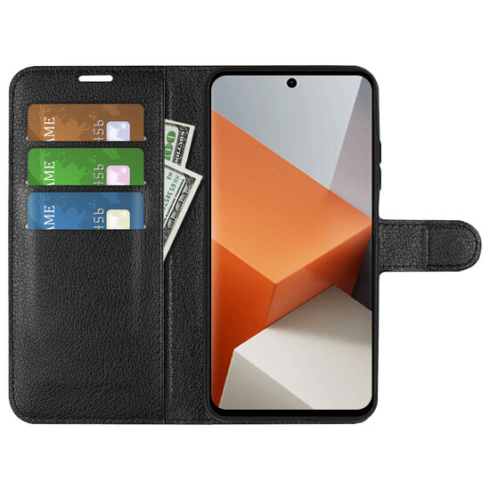 Xiaomi Redmi Note 13 Pro Plus Hoesje, MobyDefend Kunstleren Wallet Book Case (Sluiting Voorkant), Zwart