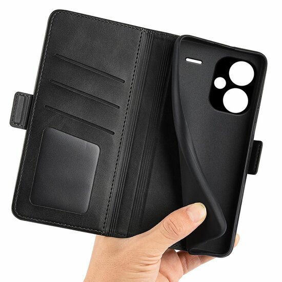 Xiaomi Redmi Note 13 Pro Plus Hoesje, MobyDefend Luxe Wallet Book Case (Sluiting Zijkant), Zwart