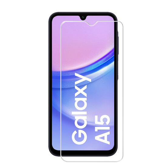 2-Pack Samsung Galaxy A15 Screenprotectors - MobyDefend Case-Friendly Screensavers - Gehard Glas