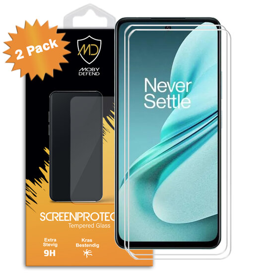 2-Pack OnePlus Nord N30 SE Screenprotectors - MobyDefend Case-Friendly Screensaver - Gehard Glas