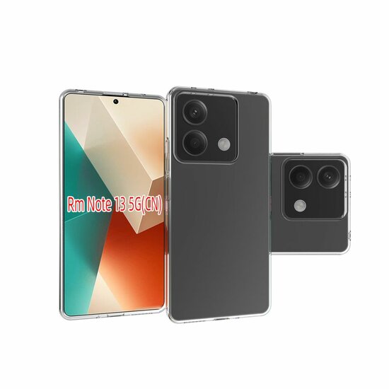Xiaomi Redmi Note 13 5G Hoesje - MobyDefend Transparante TPU Backcover - Volledig Doorzichtig